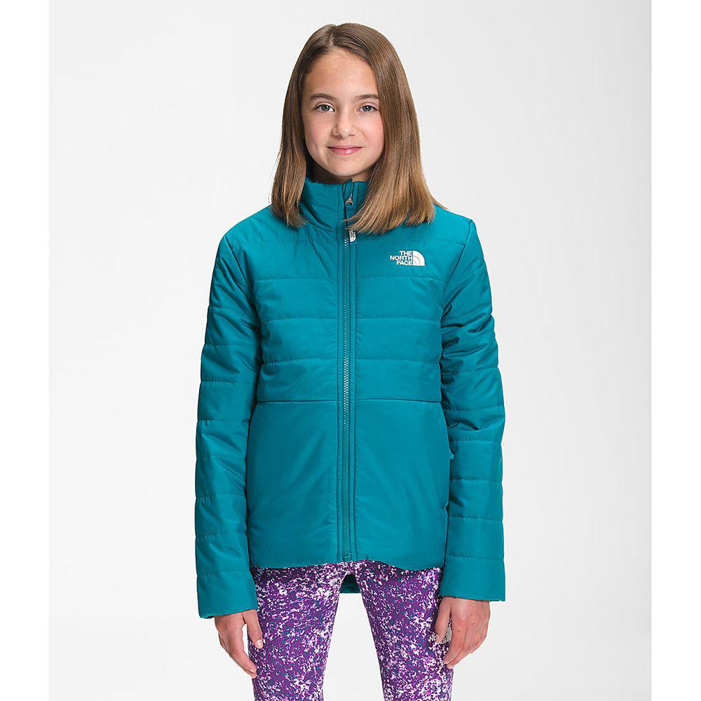 The North Face Reversible Mossbud Swirl Κορίτσια Puffer Μπουφαν - Βαθυ Μπλε (TELX91734)